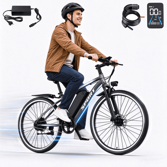 26 Inch Electric Bike for Adults,750W 48V 12Ah Removable Battery,19.9MPH 45 Miles Long Range, Fenders & Password Lock,Class 2,UL 2849