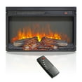 thumbnail image 1 of 26 Inch Electric Fireplace Insert with Log Set and Reastlic Flame, Portable Fireplace Indoor with Double Safety Protection Device and Remote Control, Electric Fireplace Heater for Living Room, Black, 1 of 9