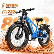 26 Inch Fat Tire Dirt Bike for Adults, LCD Speedometer, 52V 30Ah Dual Motors 100 Miles, Full Suspension, Hydraulic Brakes, Shimano 7-Speed, UL2849