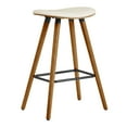 thumbnail image 1 of 26 Inch Faux Leather Counter Height Backless Bar Stool, Brown and Cream- Saltoro Sherpi, 1 of 5