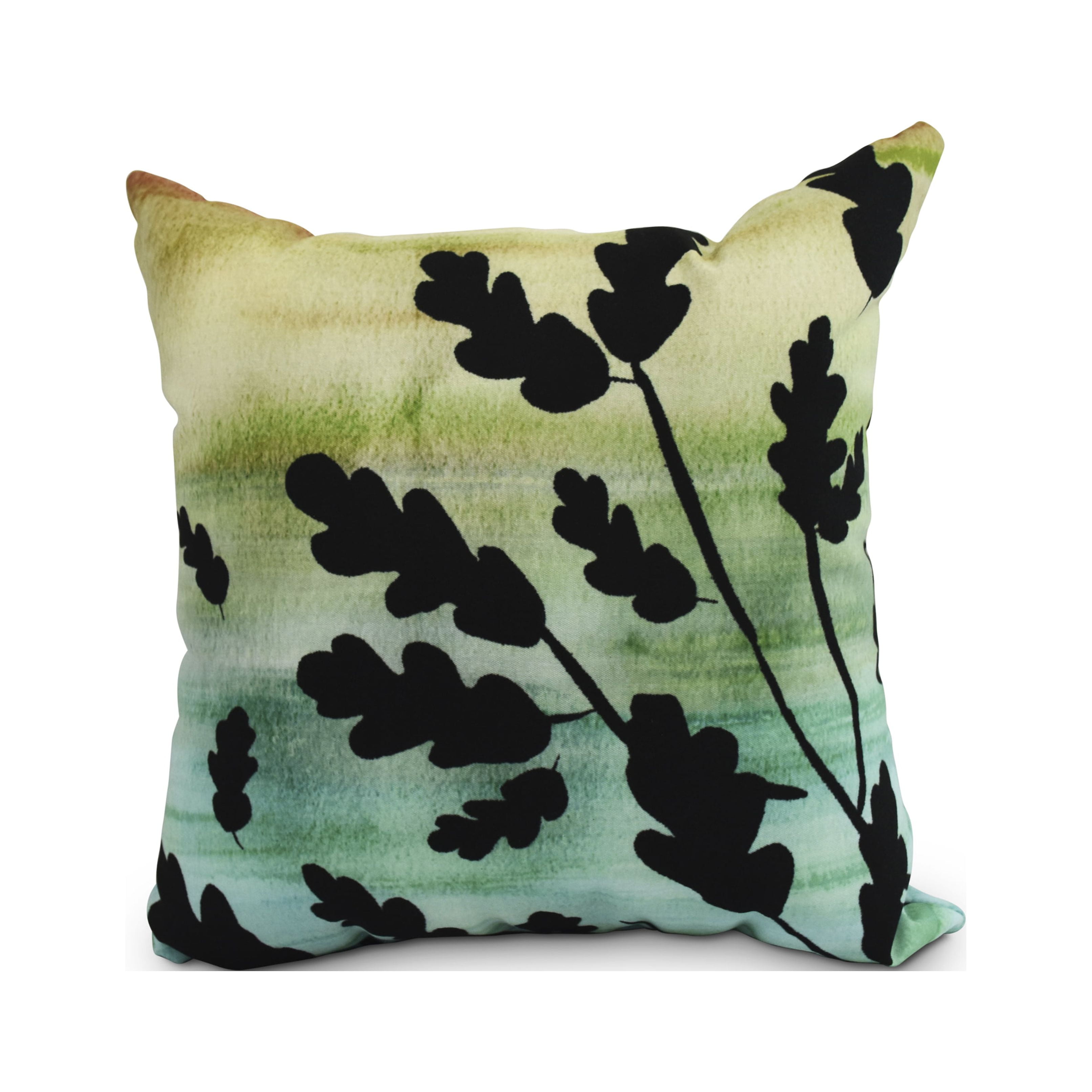 26 Inch Flowing Leaves Multi Floral Print Decorative Throw Pillow