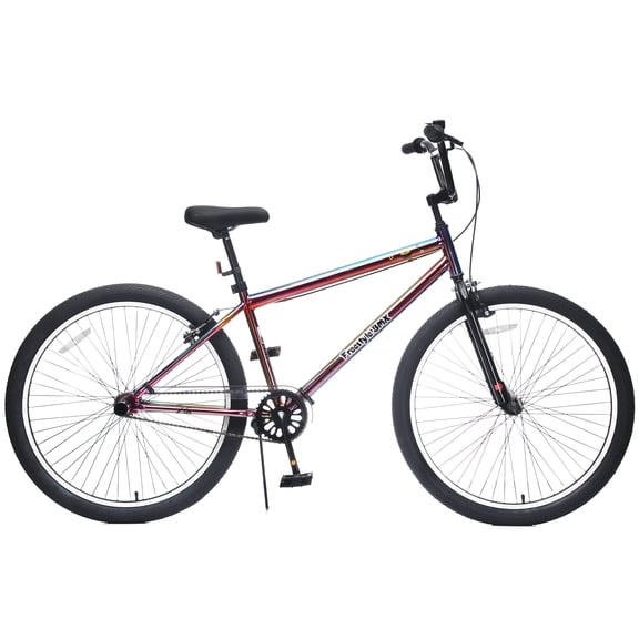 26 Inch Freestyle Bike for Teens, Single Speed BMX Style Bike with Front & Rear Brakes, Aluminum Alloy Frame Fits Riders 54 to 62, 220lbs Capacity