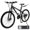 thumbnail image 1 of 26 Inch Front Suspension Mens Mountain Bike, Shimano 21 Speed, Dual Disc Brake Bike for Men Womens Teen Adult Bicycle With Bike Lock And Air Pump, 1 of 11