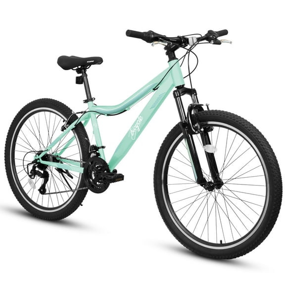 26 Inch Girls Mountain Bike, 21-Speed with Front Suspension - Green