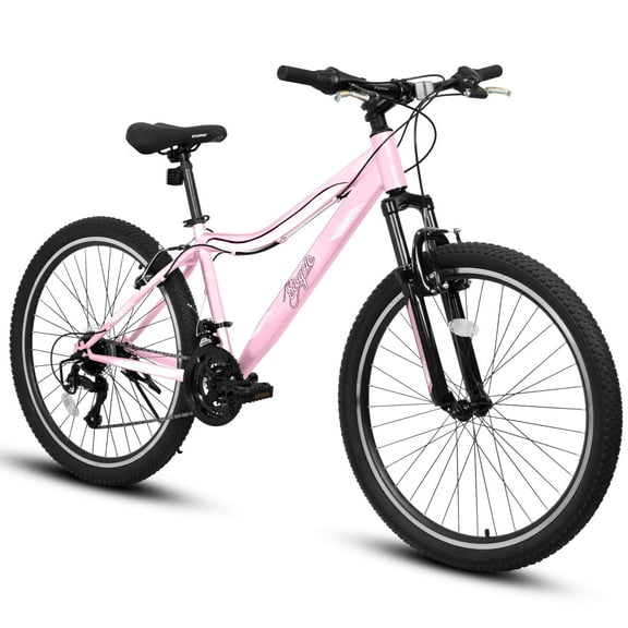 26 Inch Girls Mountain Bike, 21-Speed with Front Suspension - Pink