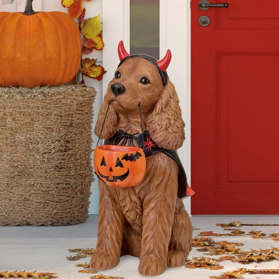 26-Inch Halloween Dog Greeter Decoration, Seasonal Entryway Dcor Figure