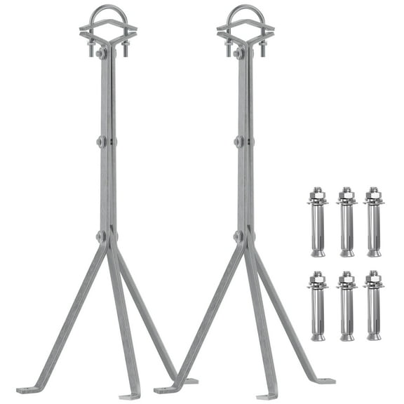 2 Pcs 26" Antenna Mast Mounting Bracket Heavy-Duty Stand Off Antenna Pole Clamp Windproof (3-Legs 3-Legs)