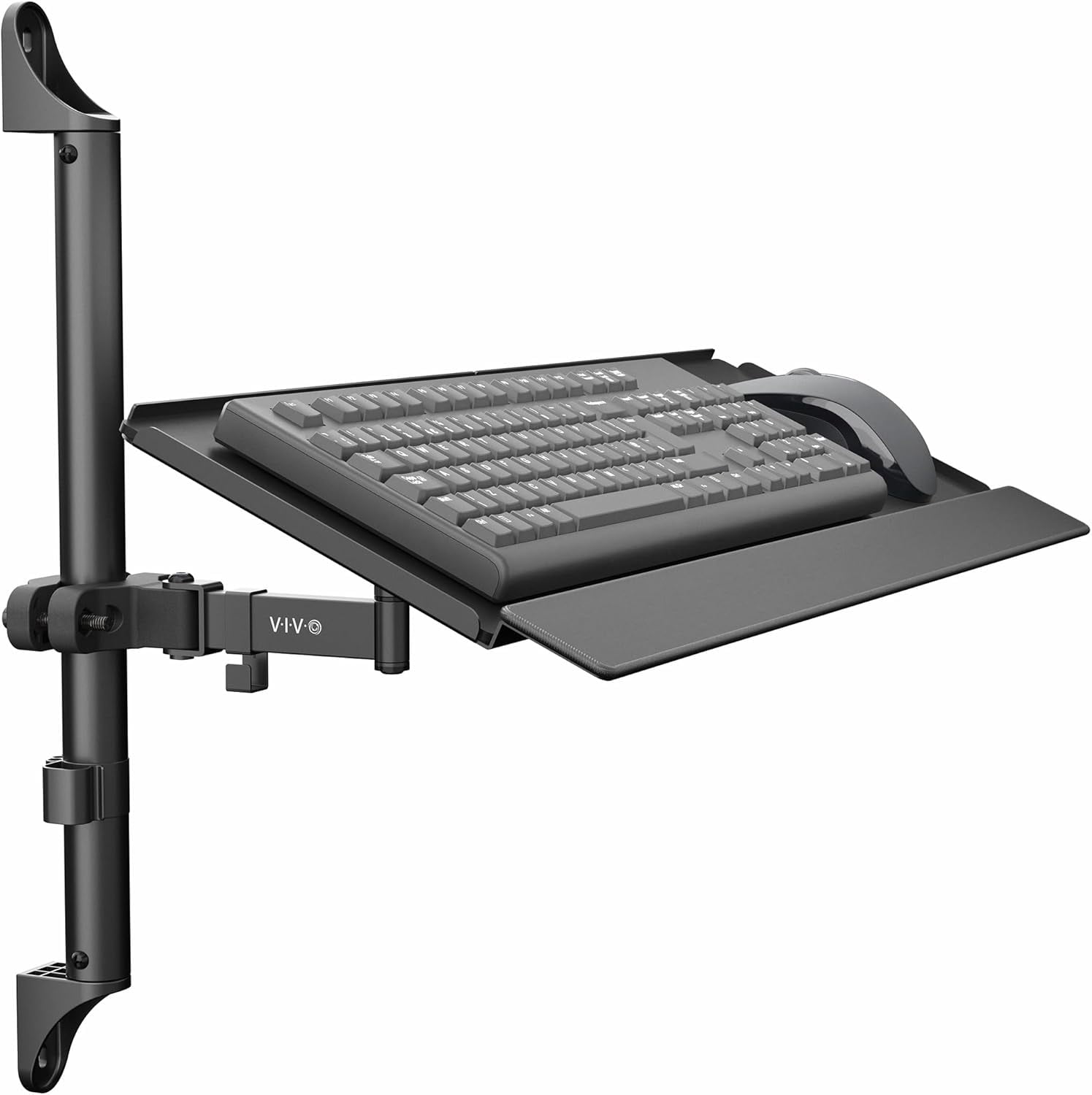 26 Inch Keyboard and Mouse Tray Wall Mount with Wrist Pad, Tilt and ...
