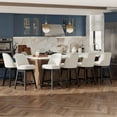 thumbnail image 1 of AFO 26" Upholstered Swivel Counter Height Bar Stools Set of 6, Modern Fabric Bar Chairs with Solid Wood Frame, Suitable for 35"-39" Table, For Kitchen Island Dining Room Pub Restaurant, Beige, 1 of 12