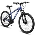 thumbnail image 1 of 26 Inch Mountain Bike 21 Speeds, Full Suspension Bicycle with Suspension Fork, Steel Frame Disc-Brake for Men Women Outdoor Sport, 1 of 8