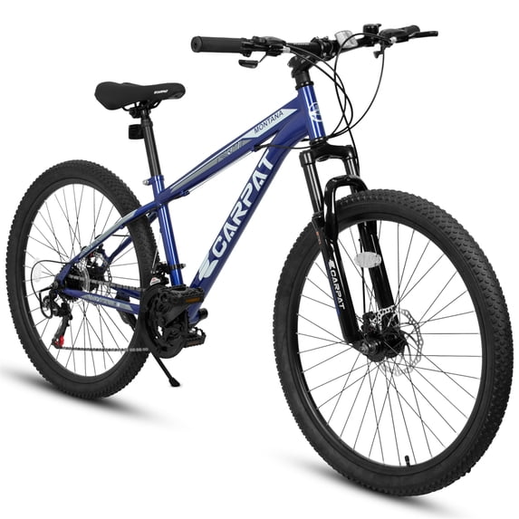 26 Inch Mountain Bike 21 Speeds, Full Suspension Bicycle with Suspension Fork, Steel Frame Disc-Brake for Men Women Outdoor Sport