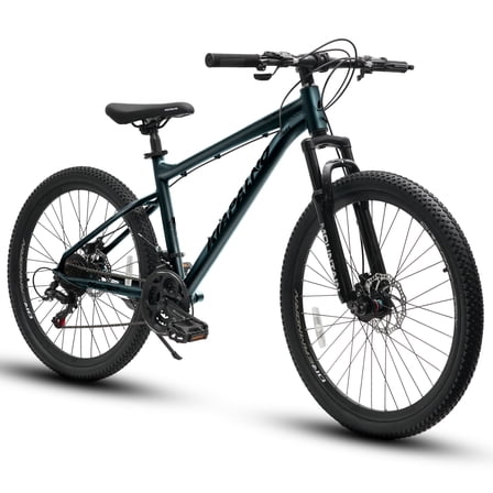 26 Inch Mountain Bike for Adult Men Women, 21-Speed Mountain Bicycle with Front Suspension and Dual Disc Brakes, Aluminum Alloy Frame MTB Bike for Outdoor Trail Commuter, Blue