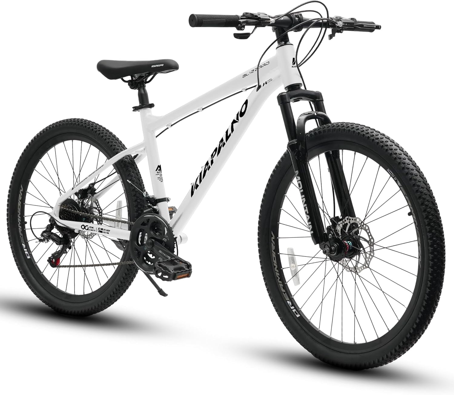 26 Inch Mountain Bike Aluminum Frame, Women Men's 21 Speeds Mountain Bike with Disc Brakes and Front Suspension, Lightweight Sport Teens Bicycle Suitable for 5'2"-6'2" Tall Riders,White