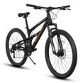 thumbnail image 1 of 26 Inch Mountain Bike, Dual Full Suspension 21-Speed Disc Brakes Thumb Shifter, Carbon Steel Frame Mountain Bike, Mens Womens Trail Commuter City Bicycles, 1 of 9