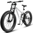 thumbnail image 1 of 26 Inch Mountain Bike With 4 Inch Fat Tire, 21-Speed Soft Tail Mountain Bike With Disc Brake And Full Suspension, Sturdy And Easy To Assemble, 1 of 9