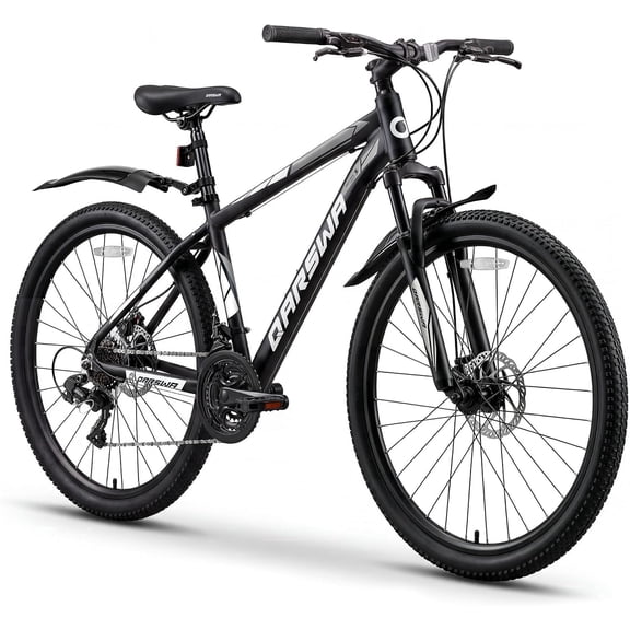 26 in Mountain Bike 21-Speed Aluminum Frame Bicycle with Front Suspension, Disc Brake for Adults and Teens
