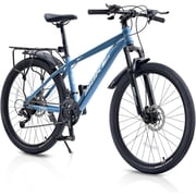 26 Inch Mountain Bike for Men, NEORIVER 21-Speed Mens Mountain Bike with Suspension Fork, Dual Disc Brakes, Rear Rack & Internal Cable