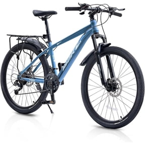 26 Inch Mountain Bike for Men, NEORIVER 21-Speed Men's Mountain Bike with Suspension Fork, Dual Disc Brakes, Rear Rack & Internal Cable