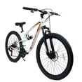 thumbnail image 1 of 26 Inch Mountain Bike with 21-Speeds & Full Suspension Steel Frame,White&Orange, 1 of 8