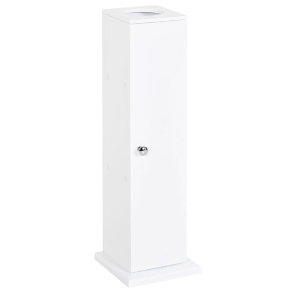 26 Inch Narrow White Bathroom Floor Standing Toilet Paper Storage Cabinet Organizer