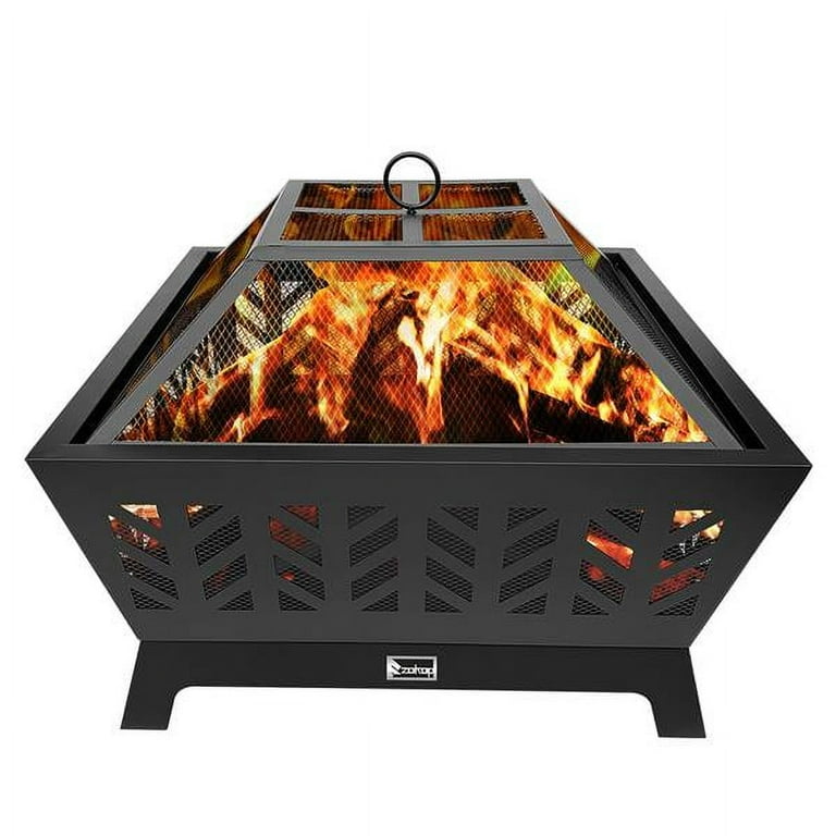 26 Inch Outdoor Wood Fire Four-Corner Pits / Heater / Heater / Black 26 Inch Outdoor Wood Fire Four-Corner Pits / Heater / Heater / Black
