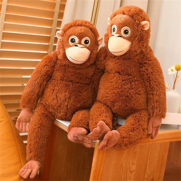 26 Inch Punch Monkey Plush, Ultra Soft Fluffy Brown Plush Monkey, Cuddly Emotional Support Companion for Home Sofa Bedroom Decor and Gift Giving