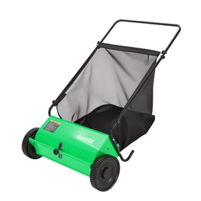 26-Inch Push Lawn Sweeper – 7 Cu. ft Mesh Grass Cutter – Adjustable Height – 4 High-Speed Spinning PP Brushes – Durable Steel Frame & Rubber Wheels – Yard Leaf and Grass Collector