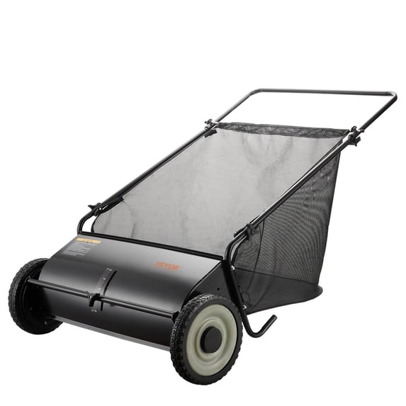 26-Inch Push Lawn Sweeper with 7 cu. ft. Mesh Bag, Heavy-Duty Steel Frame & Rubber Wheels for Efficient Leaf and Grass Collection