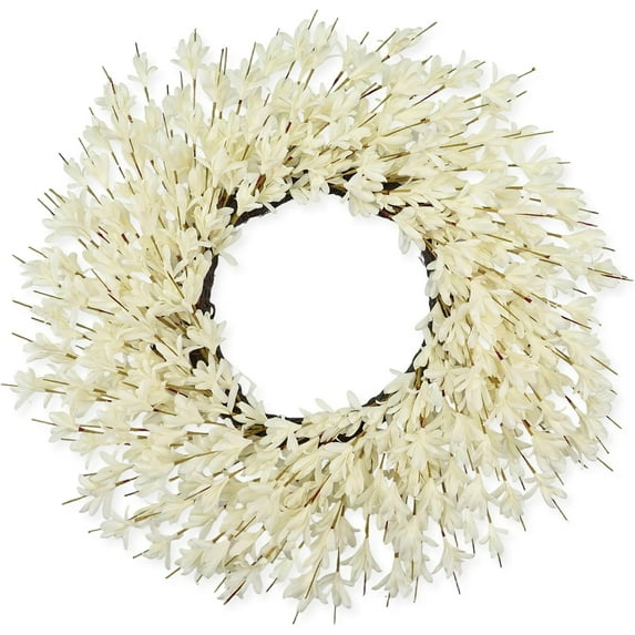 26 Inch Realistic Fall Wreaths for Front Door Outside Autumn Wreath Outdoor Indoors Fall Decorations for Home Thanksgiving Halloween Holiday Decorations Clearance for Wall Porch Door (Fall White)