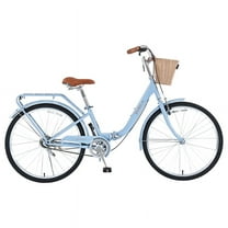 26 Inch Single Speed Folding Lady Bike , Durable Steel Frame,Compact Design for Easy Storage and Commuting