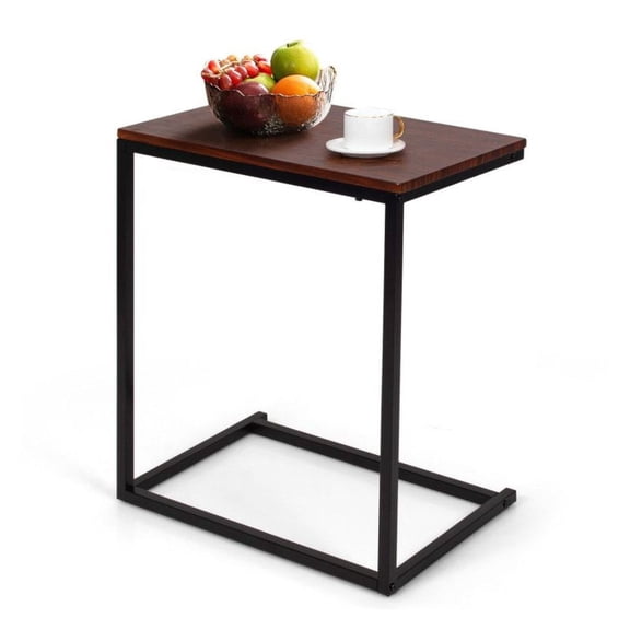 26 Inch Sofa Side Table - Laptop Desk Stand - End Table for Bed & Couch - L-Shape Space Saving Table - Home Office Furniture