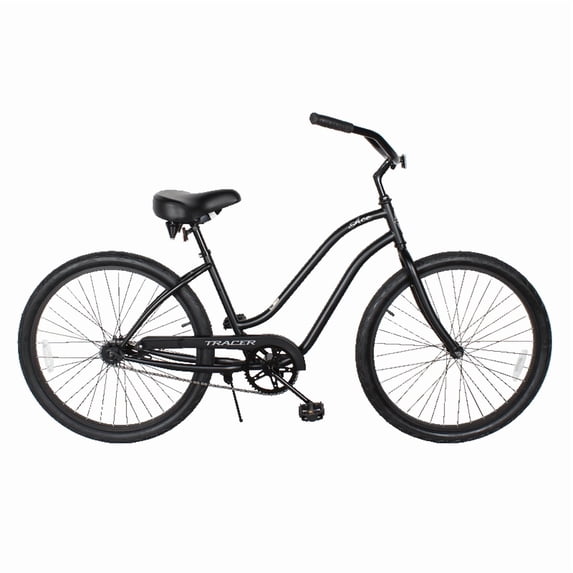 26-Inch Step-Through Cruiser Bike, Tracer ACE, Matte Black, Coaster Brake