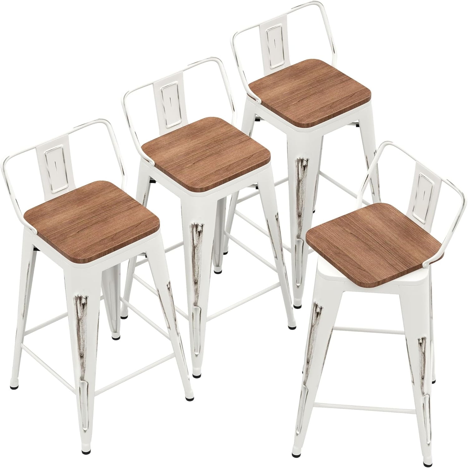 26 Inch Swivel Bar Stools Counter Height Stools Industrial Metal