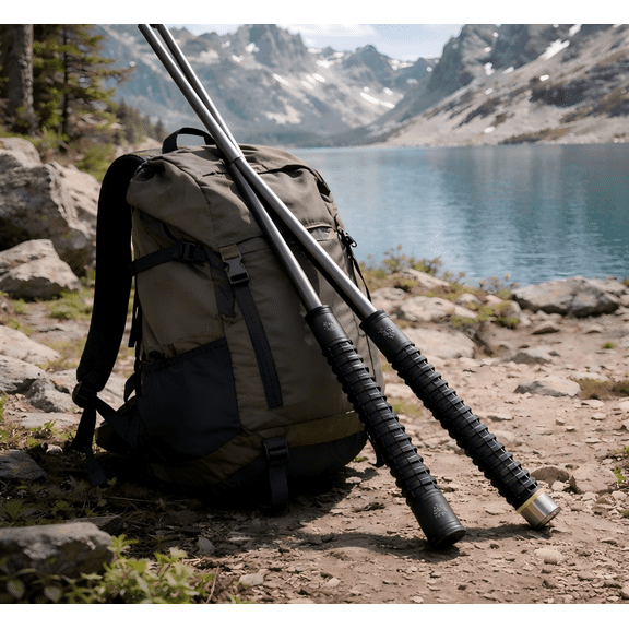 26 Inch Trekking Poles 2 Pack Adjustable Hiking Sticks Lightweight Non-Slip Grip Outdoor Walking Support