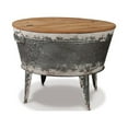 thumbnail image 1 of 26 Inch Two Tone Storage Coffee Table Brown Split Top Strong Metal Base - Saltoro Sherpi, 1 of 5