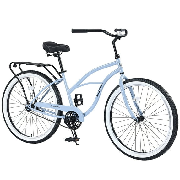 26-Inch Women's Beach Cruiser Bike, Single Speed with Rear Coaster Brakes, Blue