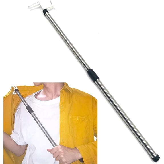 26 Inches Long Dressing Stick, Fully Adjustable Aid for Shirts, Shoes and Socks, Stainless Steel Material