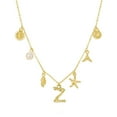 26 Initial Charm Necklace For Women Seashell Letter Necklaces Gold