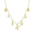 26 Initial Charm Necklace For Women Seashell Letter Necklaces Gold