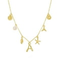 26 Initial Charm Necklace For Women Seashell Letter Necklaces Gold Charms Pendant Boho Summer