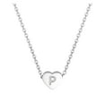 thumbnail image 1 of 26 Initial Heart Shape Alphabet Necklace For Women Necklaces For Women A Z 26 Alphabet Initial Silver Necklaces For Women GirlsNecklaces for Women Beach Accessories, 1 of 5