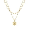 26 Initial Hexagon Necklace For Women Necklaces For Women A Z 26 Alphabet Initial Gold Necklaces