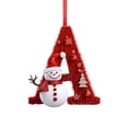 thumbnail image 1 of 26 Initial Letter Christmas Snowman Ornaments, Red Personalized Initial Christmas Ornaments, Letter A, 1 of 5