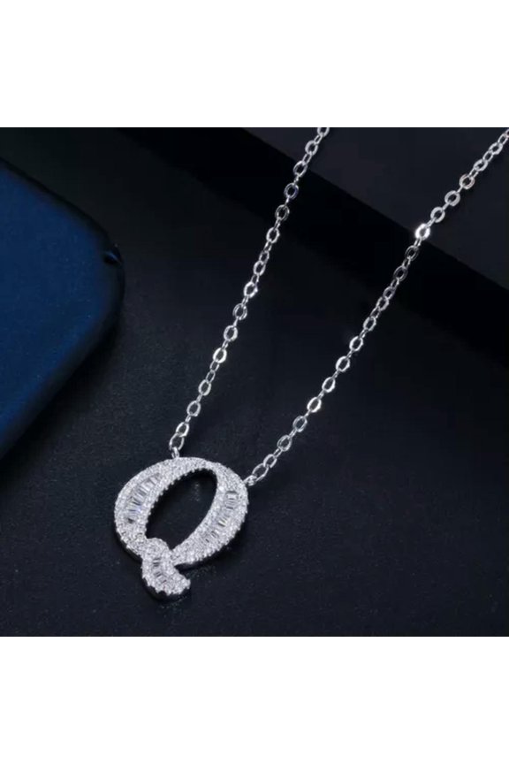 26 Initial Letter Name CZ Pendant Necklace for Women Party Fashion DIY Jewelry