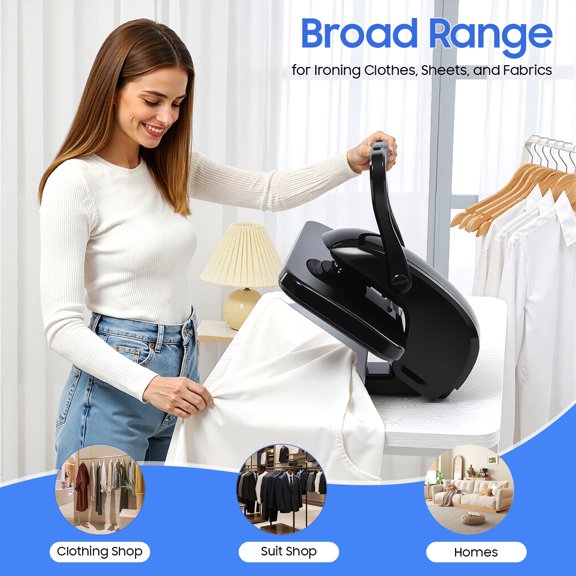 26" Intelligent Steam Press, Digital Clothes Press Machine with 5 Fabric Settings & Steam Burst Function 1600W, Touch Screen, Voice Prompts, Temp 194-392F, Overheat Protection