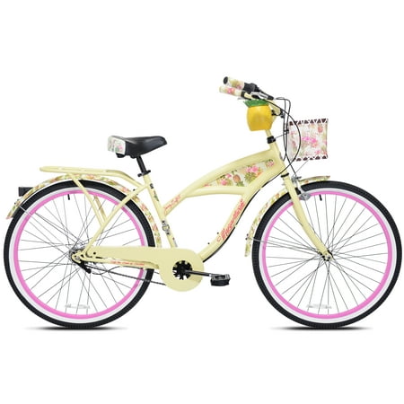 26" Kent Margaritaville 3-Speed Cruiser Bike, Ages 12+, Yellow