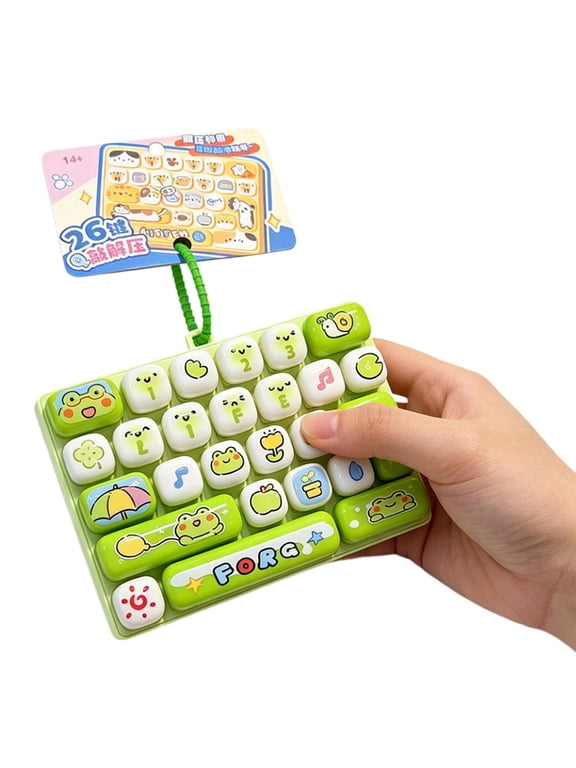 26-Key Cute Cartoon Clicky Keyboard Fidget Toy Keychain