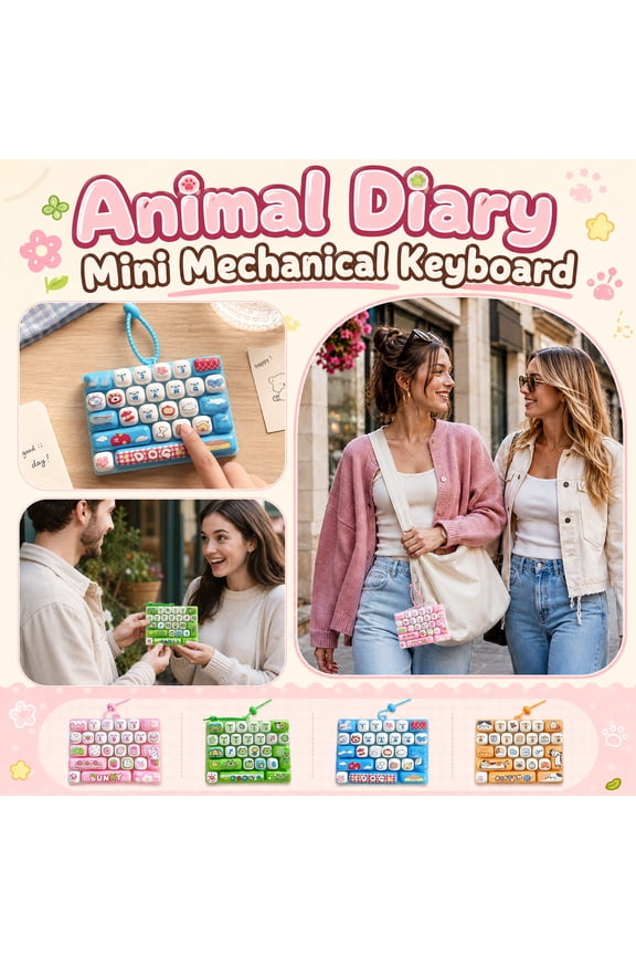 26-Key Keyboard Fidget Keychain, Mini Mechanical Keyboard Stress Relief Toy with Realistic Key Press Feel, Portable 3D Keycap Fidget Pendant for Adults Kids, Backpack Bag Decorative Gift, Blue