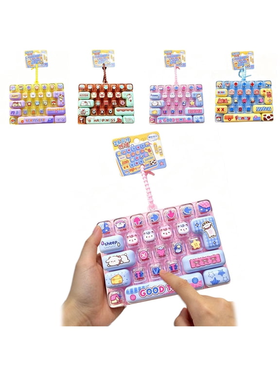 26-Key Keyboard Fidget Toy, Keyboard Fidget Keychain, Clicky, Creamy & Silent Stress Relief Gift Adults, Boost Focus at Work, Travel