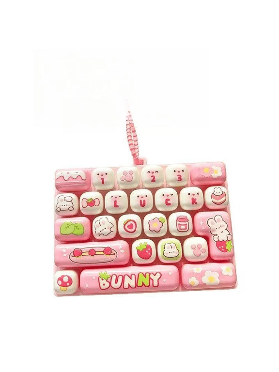 26-Key Keyboard Fidget Toy, Keyboard Fidget Keychain, Clicky, Creamy & Silent Stress Relief Gift, Quiet Fidgets Toys for Adults, Boost Focus & Calm Anxiety at Work, Travel
